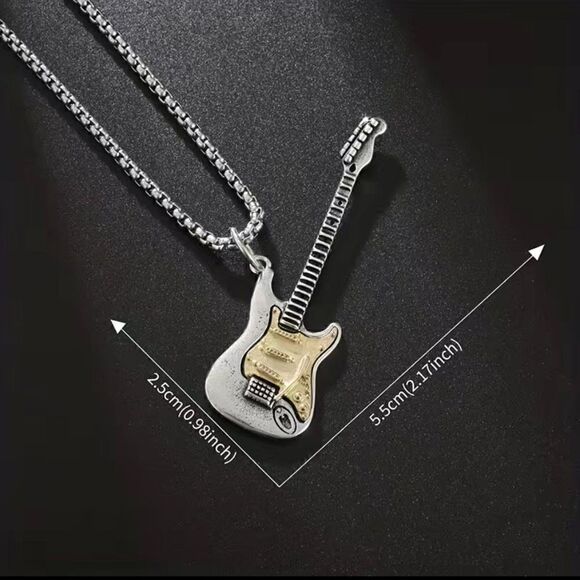 Large Guitar Rocker Necklace #737 - Picture 6 of 12